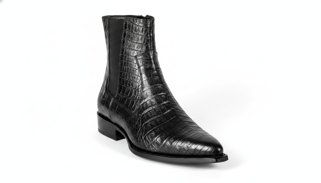 Black Croc Chelsea Boot — civil footwear manufacturer Agra