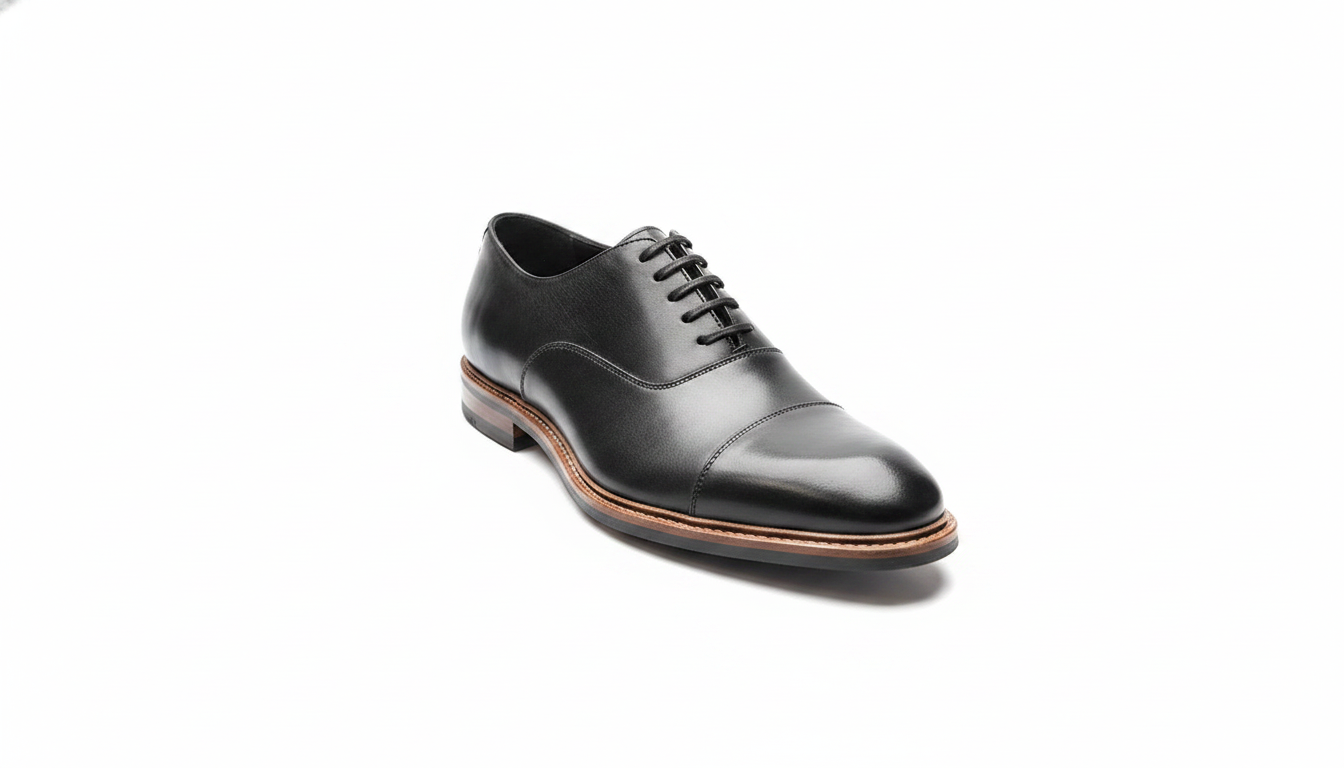 Black Cap-Toe Oxford — Commando Sole — civil footwear manufacturer Agra