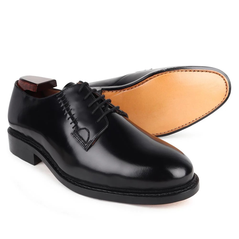 Black Plain-Toe Derby — civil footwear manufacturer Agra