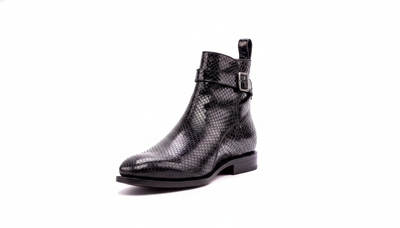 Black Snakeskin Jodhpur Boot — civil footwear manufacturer Agra