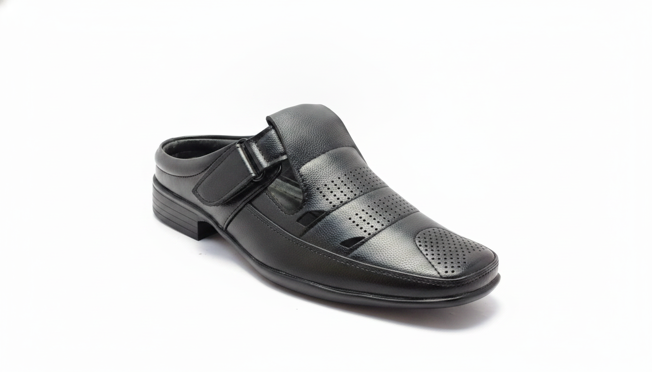 Black Strap Mule — civil footwear manufacturer Agra