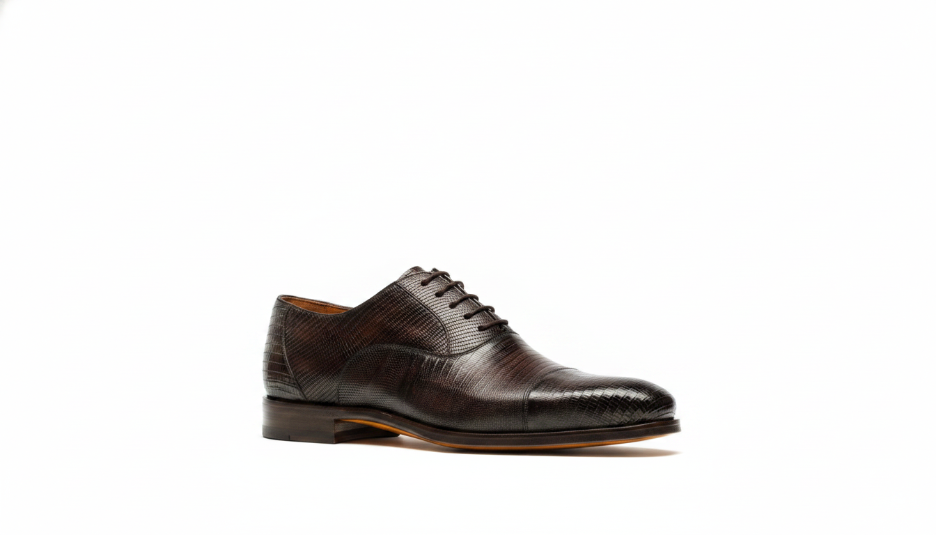 Brown Lizard-Grain Oxford — civil footwear manufacturer Agra