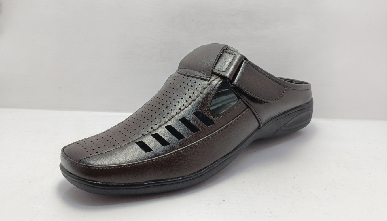 Brown Perforated Mule — civil footwear manufacturer Agra