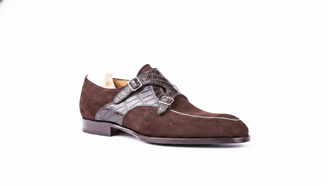 Brown Suede Single Monk — civil footwear manufacturer Agra