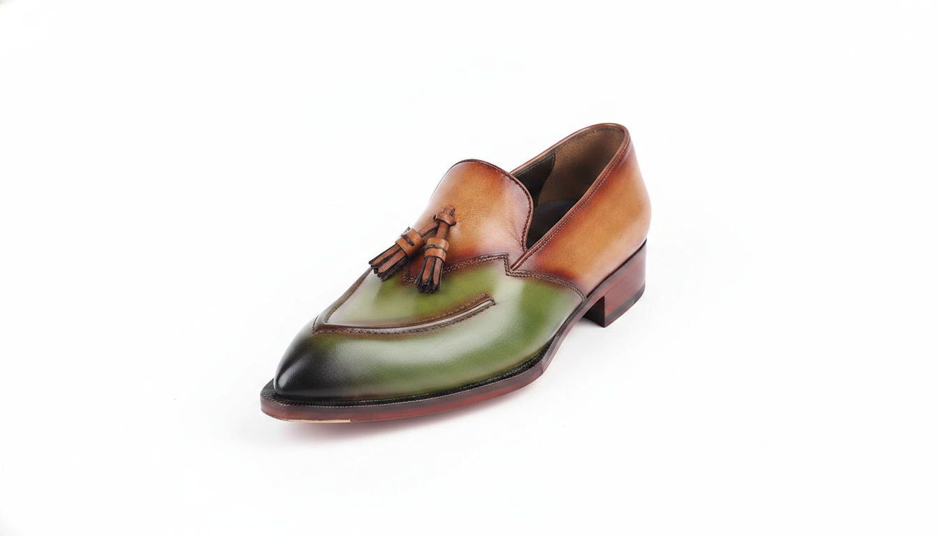 Green Patina Tassel Loafer — civil footwear manufacturer Agra