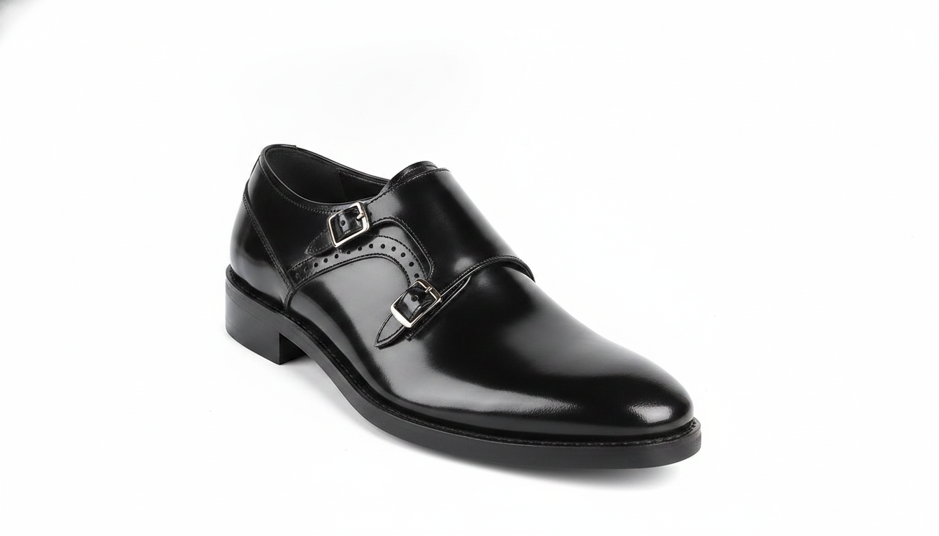 Black Double Monk Strap — civil footwear manufacturer Agra