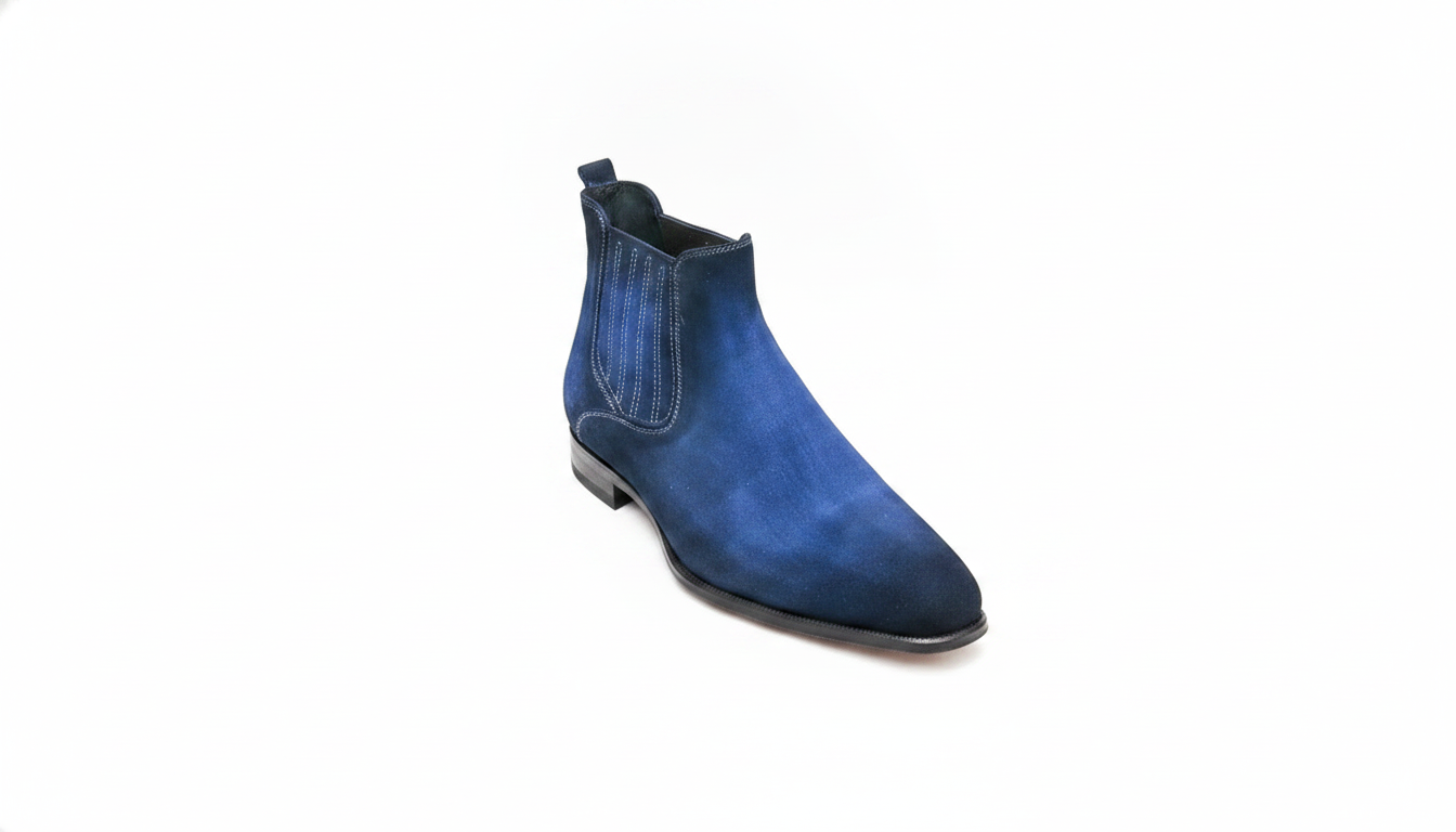 Navy Suede Chelsea Boot — civil footwear manufacturer Agra