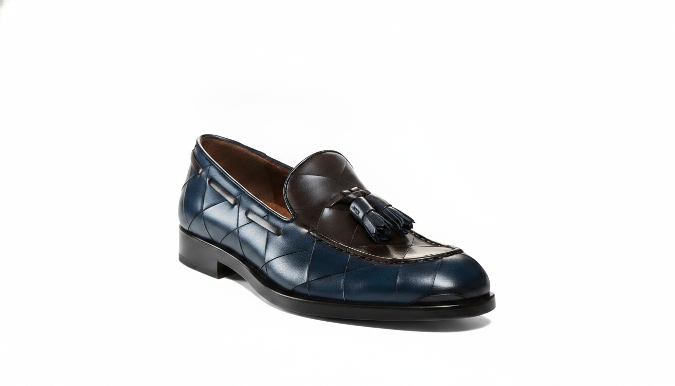 Navy Woven Tassel Loafer — civil footwear manufacturer Agra