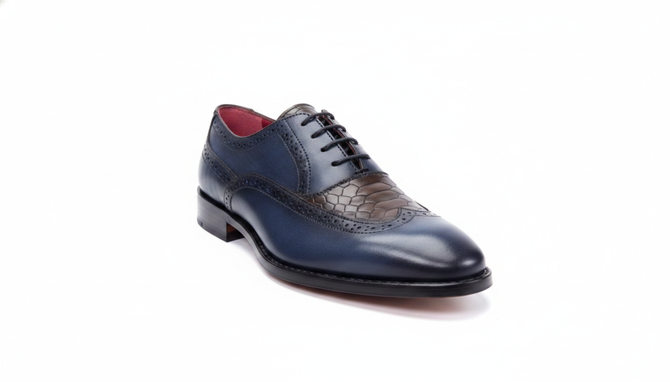 Navy Wingtip Oxford — civil footwear manufacturer Agra