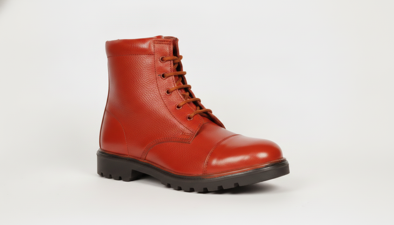 Red High-Ankle Work Boot — force footwear manufacturer Agra
