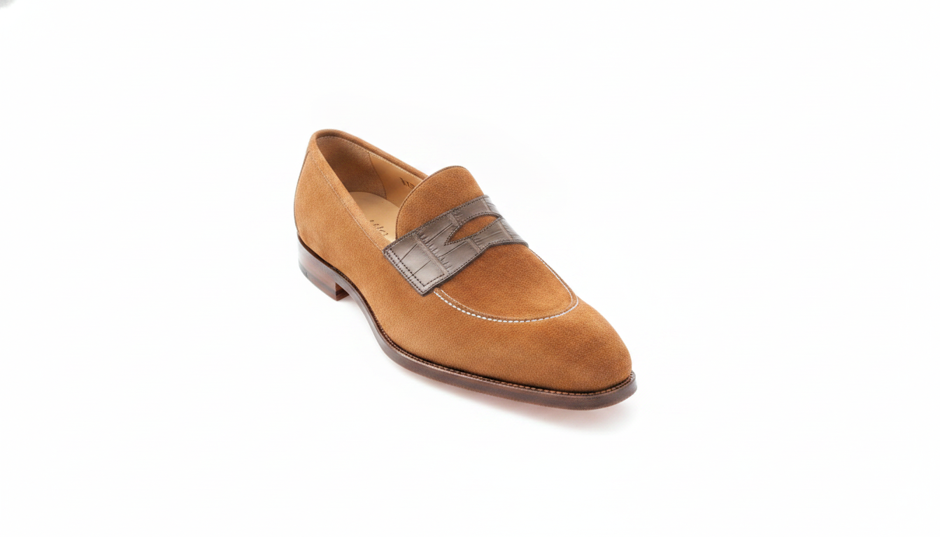 Tan Suede Penny Loafer — civil footwear manufacturer Agra