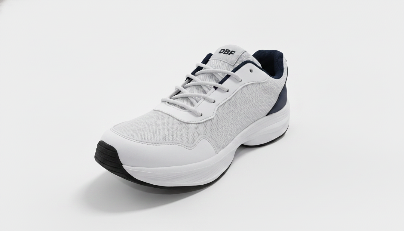 White & Navy Running Shoe — civil footwear manufacturer Agra